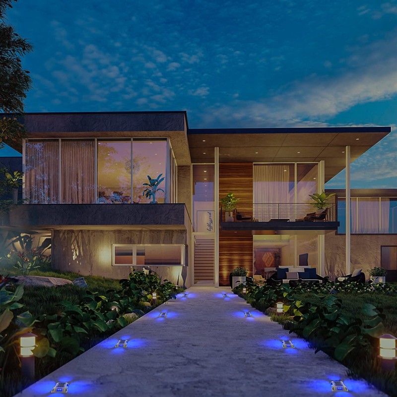 T-SUN Solar Driveway Deck Lights, Blue Driveway Lights Outdoor, 12