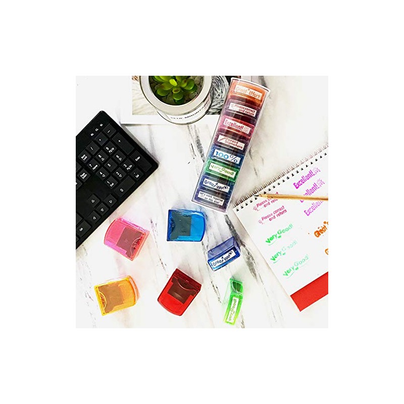 Teacher Stamps for Grading Classroom,Parent Signature Teacher Self-Inking Stamp Set