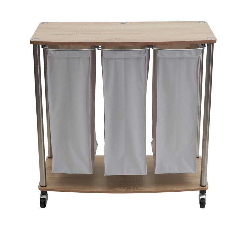 Household Essentials 3-Bag Laundry Sorter, Washable Linen Laundry Bags, 3-Load