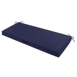 SHACOS Outdoor Bench Cushion 48 x 18 Inch Memory Foam Cushion Waterproof Fade Resistant Patio Furniture Cushions with Handle for Sofa and Chair, Navy