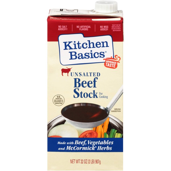 Kitchen Basics Unsalted Beef Stock, 32 fl oz