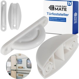 2 Pack White Caravan Door Stop Bolt On With 46mm & 63mm Hole Spacing Door Lock Storage Door Camper Door Holder Service Flap Campervan Door Catch Campervan Door Lock