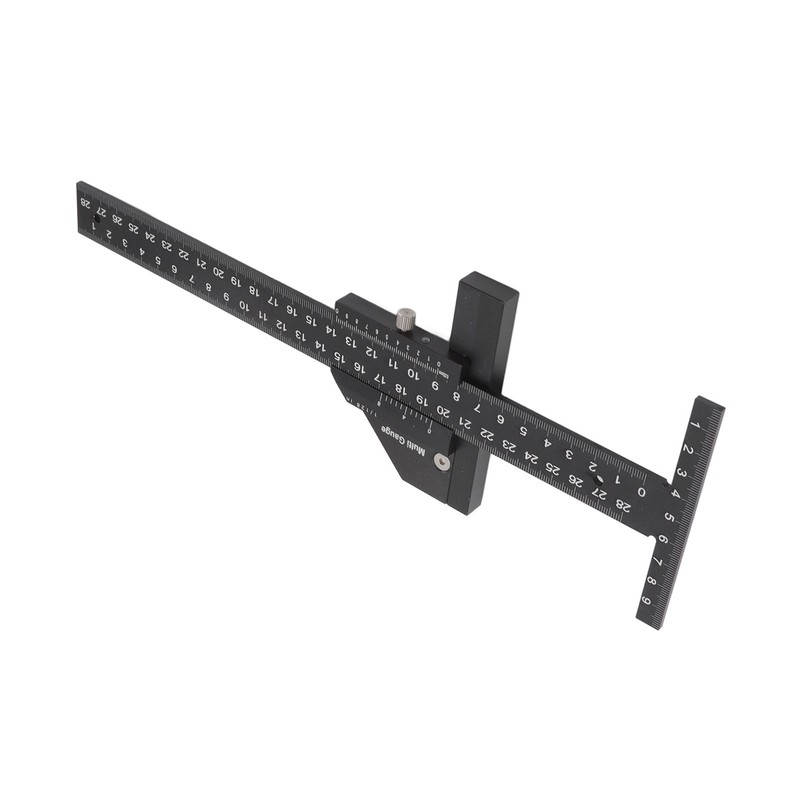 Multifunction Woodworking Ruler Aluminum Alloy T Shaped Black Measuring Marking
