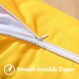 All Smiles Outdoor Waterproof Throw Pillow Covers 18x18 Set of 2 Yellow Decorative Patio Tent Bed Sofa Living Room Furniture Sunbrella Cushion Cases Outside Decor for Couch Garden Bench Porch