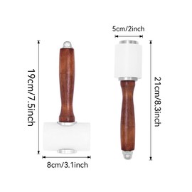 Pack of 2 Leather Carving Hammer, Leather Craft Hammer DIY Leather Craft Wooden Hammer Craft Tool