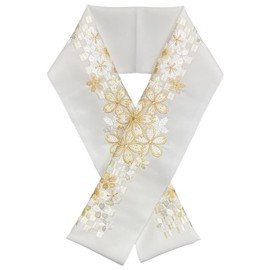 [Kyoto Kimono Yuzen] Half Collar, Half Collar, Kimono, Kimono, Coming-of-Age Ceremony, Furisode, Graduation Ceremony, Hakama, Nagabunan, Made in Japan, Silerie, Cherry blossom x lattice (white x gold)