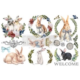 Re-Design by Prima 6" x 12" Decor Transfers Cottontail