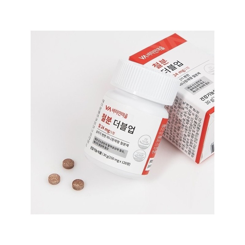 Vitamin Village 비타민마을 철분 더블업 미니 정제형 철분제 1박스 120정