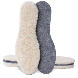 SULPO 2 Pairs of Winter Insoles - 13.7 mm Wool & Synthetic Felt Soles - Cuddly, Warm & Comfortable Thanks to Natural Sheep's Wool - Breathable Insoles for Winter Shoes - Sizes: 36-47, 2 pairs