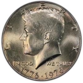 1976 kennedy clad half dollar coin BU