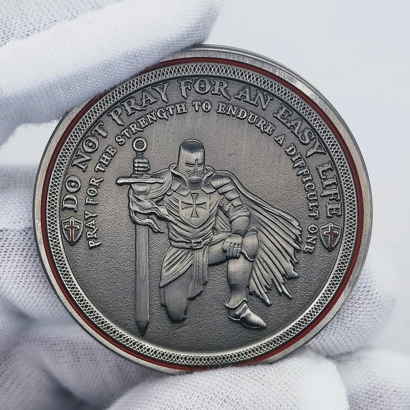 Knight Templar Challenge Coin Red Cross Religious Coin Inspirational Collection