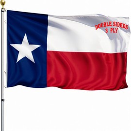 VOLTA Double Sided Texas State Flag 4x6 Feet, Heavy Duty, Double Sided, Triple Ply, with Canvas Header, Brass Grommets, Durable Indoor and Outdoor Texas Flag
