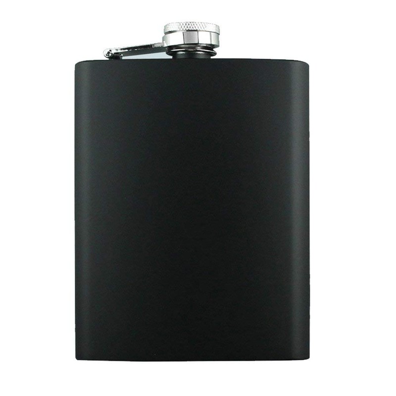 ToBeIT Stainless Steel Hip Flask in Matte Black, 8 oz,