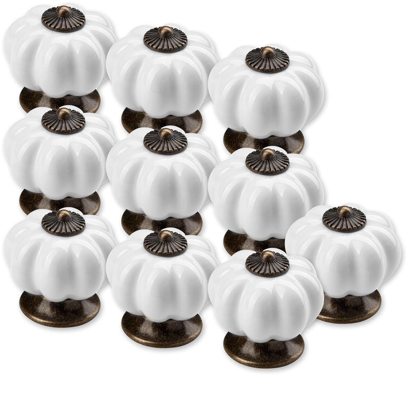 SO-TECH® Anna Furniture Knobs Diameter 39 mm White with Burnished