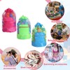 Yharnamite Beach Toy Backpacks, Foldable Mesh Drawstring Backpack Portable Large