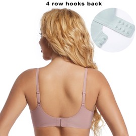 PRETTYWELL Comfort Push up Bras for Women Soft Underwire V Neck Bra Breathable Padded T Shirt Bralettes Seamless Everyday Bra