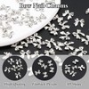 YAEISM 50PCS Bow Nail Charms 3D Silver Nail Charms 2