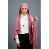 Crepe Muslin Hijab with Integrated Hood Magenta One Size, magenta