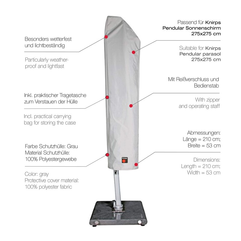 Protective Cover for Knirps Pendant Umbrella 275 x 275 cm