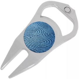 NewCharms Blue Swirl Pattern Golf Ball Marker Divot Repair Tool Bottle Opener