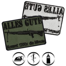 Tactical Morale Patch "Alles Gute kommt 1200x die Minute" German Armed Forces Patch for Sewing/Ironing | Military Gift with Embroidery Applique Uniform/Jacket/Vest | 70 x 50 mm