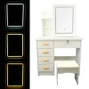 Dressing Table Vanity Table Elegant Lighted Mirror With Drawers Shelves