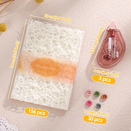 Sublaga 156 Sheets Textured Scrapbook Paper and Mesh Fabric Assorted Set, Sublaga 6 Pack Mixed Special Paper for Scrapbooking Planner Bullet Junk Journal Supplies 5.5x4 Inch