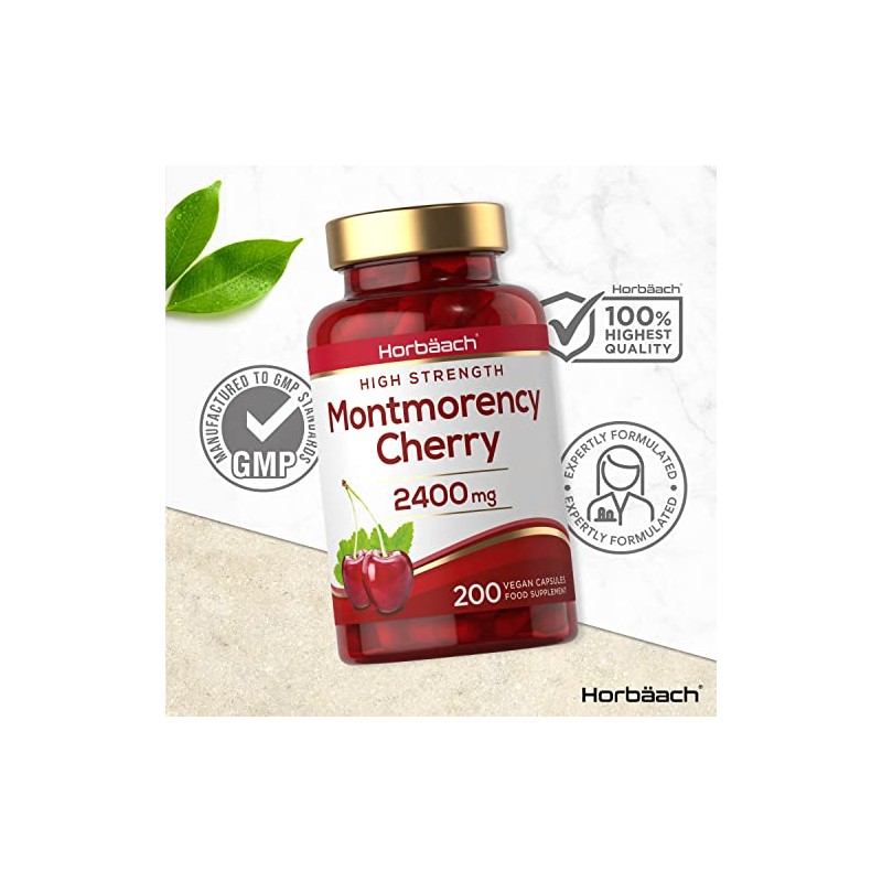 Montmorency Cherry Capsules 2400mg | 200 Count | Tart Cherry