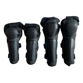 Set Rodillras Y Coderas Para Motociclista Ir053 Negro Negro G                                                                                         