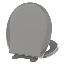 Aünsffer Round Toilet Seat, 16.5inch, Soft Close Quiet, No Alam, Standard Round Universal Size, PP Material Safe and Easy Clean, Grey