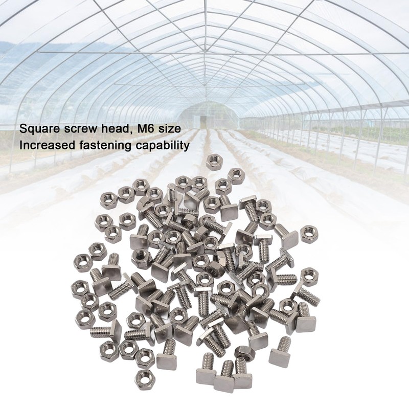 Greenhouse Nuts and Bolts,50 Sets Stainless Steel Greenhouse Screws Quick
