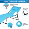 GYMAX GYMAX Tanning Chair, Folding Beach Lounger with Face Arm
