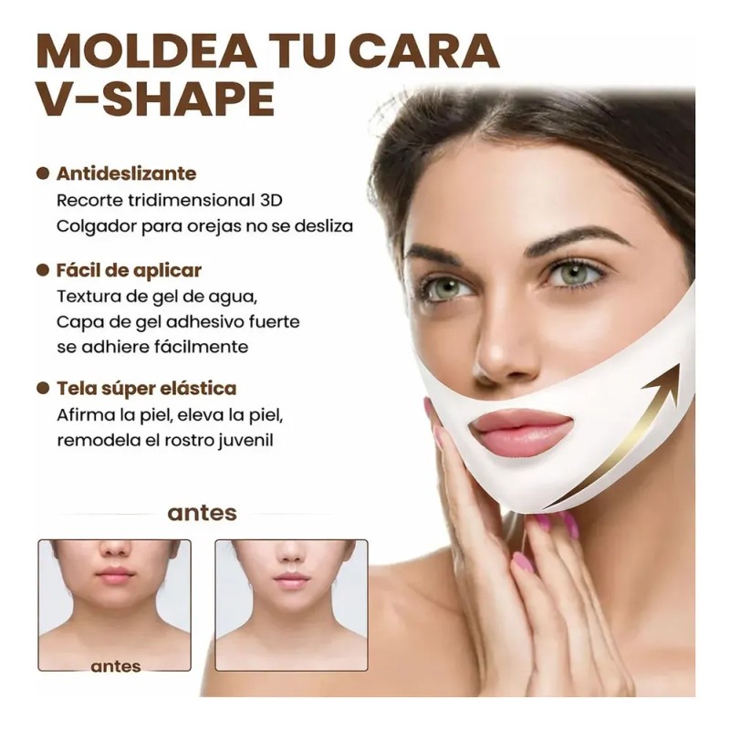Mascarilla Facial V Line Para Contorno De Rostro 5 Piezas