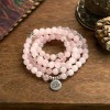 Unbranded Natural Rose Quartz 108 Mala Bead Chakra Balancing Prayer