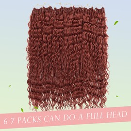 Miuric Goddess Box Braids Crochet Hair for Black Women 24 Inch 7 Packs Auburn Boho Crochet Box Braids with Curly Ends Copper Red Pre Looped Bohomian Box Braids Synthetic Braiding Hair Extensions 350
