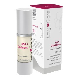 LOVY CARE Crema Facial Q10 + Colágeno, 30 ml, Anti Edad