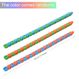 Yeetec 30 Pack 24 Links Wacky Tracks Snap and Click Fidget Toys, Finger Sensory Toys, Snake Puzzles for Stress Relief, Party Bag Fillers, Party Favours, Random Color