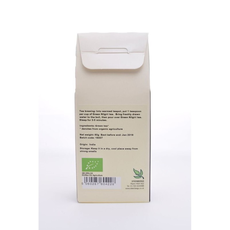 Steenbergs Organic Nilgiri Green Tea 80g - Loose Leaf Single