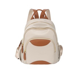 ZOVYRON Rucksack aus Oxford-Gewebe für Frauen, leichte und wasserdichte Umhängetasche, Anti-Diebstahl-Reiserucksack für Studium und den täglichen Gebrauch, Aprikosen-braun, M