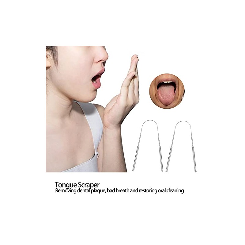 2 Unidades Limpiador de Lengua, Raspador de Lengua Acero Inoxidable