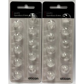 Oticon 2 Pack Oticon miniFit OpenBass 8mm Domes For More Hearing Aids. 20 Domes total.