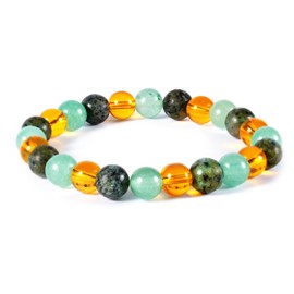 Wealth Bracelet, Adjustable Citrine Bracelet Extra Strength Wealth Bracelet Pyrite Bracelet Green Bracelet Crystal Bracelet Money Bracelet for Men Women