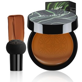 Air Cushion CC Cream Mushroom Head - Waterproof & Moisturizing Long - Lasting Even Color Correcting Concealer Full Coverage Create Natural Face Makeup (Deep)