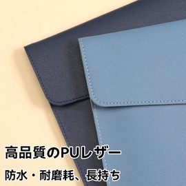 BOJIDO File Case, PU Leather, A4, Envelope File Document Storage, Document Case, Large Capacity, Waterproof, Durable, Stylish, Beautiful, Lightweight, Portable, Easy to Open and Close, Stationery, Office Supplies, Holds 100 Sheets of A4 Paper, (Black)