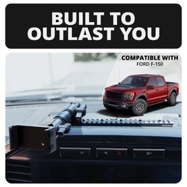 Tackform TRAXX Assault Track Dash Mount - Phone Holder - Compatible with 2021-2025 Ford F-150 (See Trim Compatibility List to Ensure Fitment) | Picatinny Rail, No Drill | Carbon Fiber Arm | Black