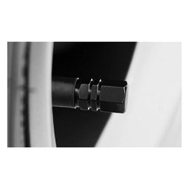 Marcraft Black Metal Hex Shape Heavy-Duty Tyre Wheel Alloy Valve Dust Caps (4 Pack) Universal for Cars, SUVs, Bicycles, Motorcycles, Trucks | Rubber Airtight Seal | Aluminium Alloy | Screw-On