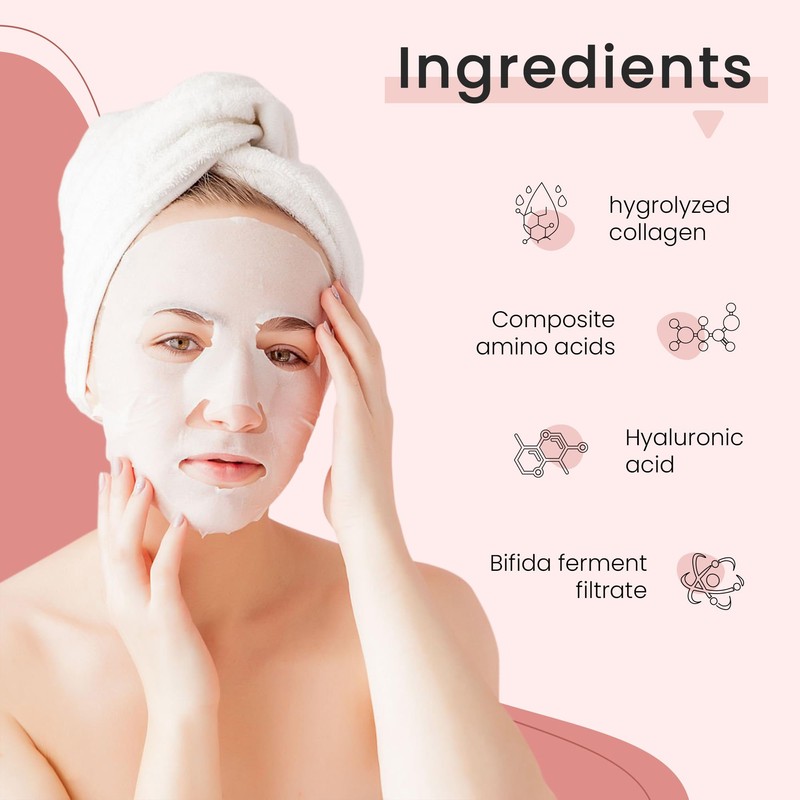 NAhmeds Bio-Collagen Real Deep Mask, Low Molecular Collagen, Deeply Hydrates