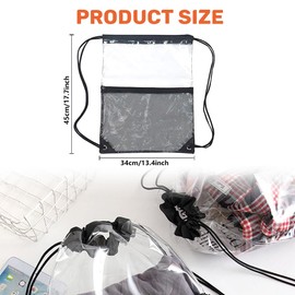 Clear Bag Festival, Transparent Backpack, Transparent Drawstring Bag, Transparent Gym Bag, Backpack, Transparent Sports Backpack with Drawstring for School Backpack, Gym, Travel, Beach Swimming