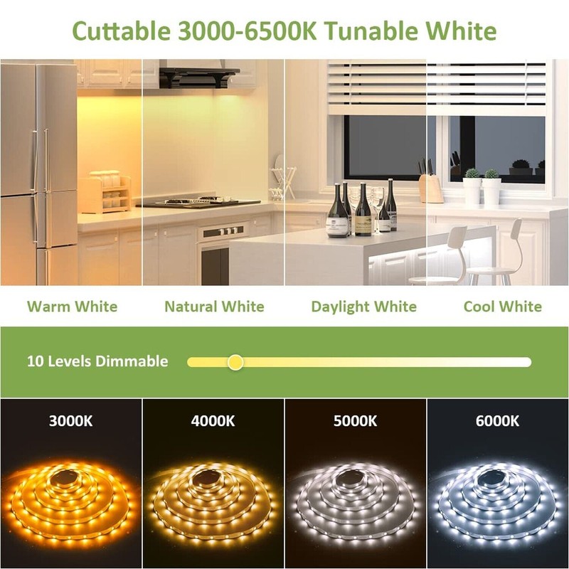 Novostella 40ft Tunable White LED Strip Light 1344 LEDs Dimmable