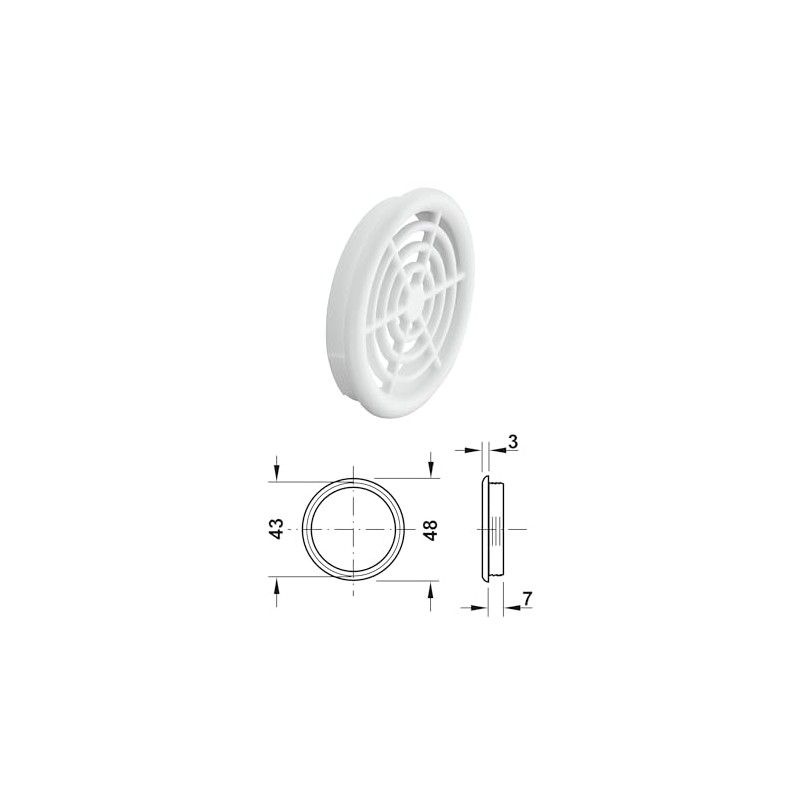 cyclingcolors 5x Ventilation Grille Exhaust Grille Outer Grille Round Total